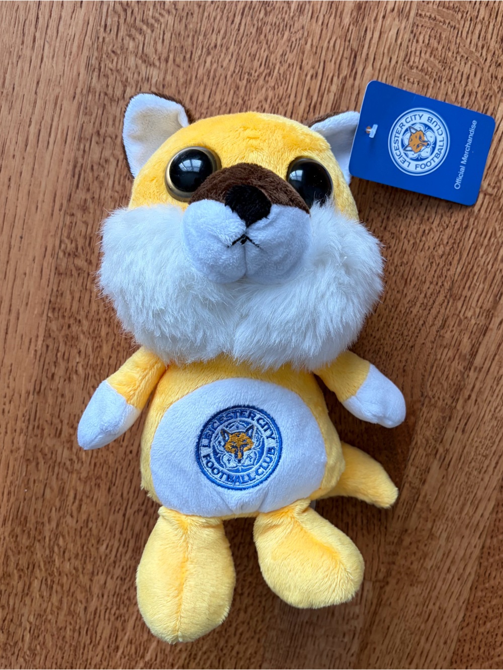 NWT Leicester City FC Filbert Fox Plush 10" Big Eyed Tan Yellow Mascot Toy LCFC
